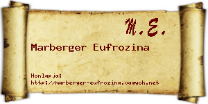 Marberger Eufrozina névjegykártya
